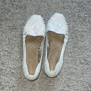 White woven flats!